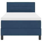 vidaXL Lit à ressorts avec matelas bleu 90x200 cm tissu