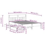 vidaXL Cadre de lit sans matelas 135x190 cm bois de pin massif
