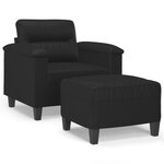 vidaXL Fauteuil avec repose-pied Noir 60 cm Similicuir