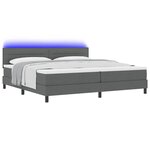 vidaXL Lit à ressorts avec matelas Gris foncé 200 x 200 cm tissu