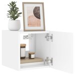 vidaXL Meubles TV muraux avec lumières LED 2 Pièces blanc 30 5x35x30 cm