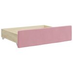 vidaXL Lit de jour avec gigogne et tiroirs rose 90x200 cm velours