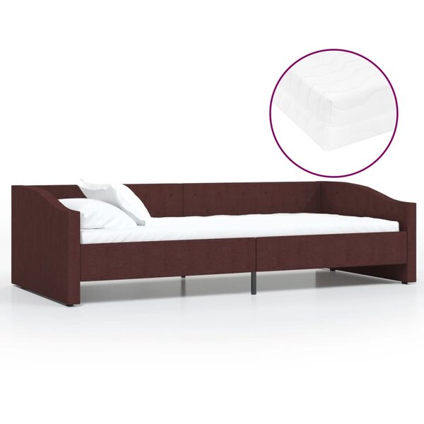vidaXL Lit avec matelas et éclairage USB Violet Tissu 90x200 cm