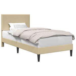 vidaXL Cadre de lit avec tête de lit Gris Vert Clair 90 x 200 cm
