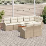 vidaXL Ensemble de canapé de jardin 9 Pièces Beige Poly rotin