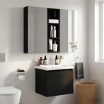 vidaXL Armoire murale de salle de bain Chêne Noir 20 x 10 x 60 5 cm