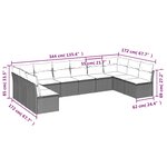 vidaXL Salon de jardin 10 Pièces avec coussins noir résine tressée