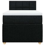 vidaXL Sommier à lattes de lit et matelas Noir 80x200 cm Tissu