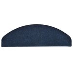 vidaXL Tapis d'escalier autocollants 15 Pièces Bleu 65x21x4 cm Aiguilleté