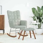 vidaXL Chaise à bascule avec repose-pied gris clair velours