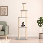 vidaXL Arbre à chat avec griffoirs en sisal gris clair 183 cm