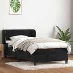 vidaXL Sommier à lattes de lit avec matelas noir 80x220 cm velours