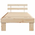 vidaXL Cadre de lit avec tête de lit Naturel 75 x 190 cm Pin massif