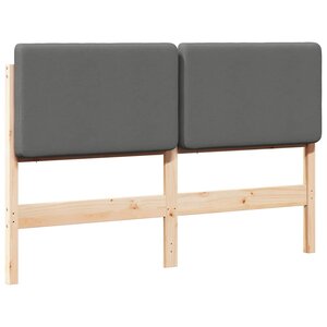 vidaXL Tête de lit capitonnée Marron et gris clair 160 cm Pin massif