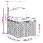 vidaXL Chaise de jardin sans accoudoirs avec coussins gris clair rotin