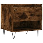 vidaXL Table basse chêne fumé 50x46x50 cm bois d'ingénierie