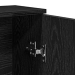 vidaXL Meuble de salle de bain avec porte-rouleau noir 39x22x90 cm
