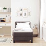 vidaXL Lit boxspring avec matelas Marron foncé 80 x 200 cm tissu