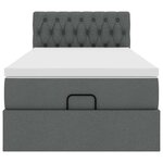 vidaXL Cadre de lit ottoman avec matelas gris foncé 90x190 cm tissu