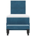 vidaXL Lit à ressorts avec tête de lit Bleu foncé 200 x 80 cm Velours