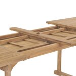 vidaXL Meuble à dîner de jardin 9 Pièces 180-280x100x75 cm Teck massif