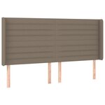 vidaXL Sommier à lattes de lit matelas et LED Taupe 160x200 cm Tissu