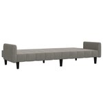 vidaXL Canapé-lit à 2 places gris clair velours