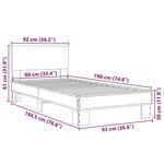 vidaXL Cadre de lit sans matelas chêne fumé 90x190 cm