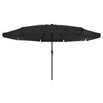 vidaXL Parasol de jardin Noir 395 x 395 x 245 cm Polyester et Acier