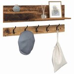 vidaXL Porte-manteau mural avec étagère Bois ancien 90 x 15 x 36 cm