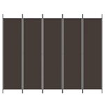 vidaXL Cloison de séparation 5 panneaux Marron 250x200 cm Tissu