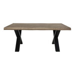 Table basse en chêne fumé avec bord ondulé 70 x 120 x 50 cm