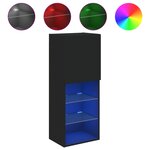 vidaXL Meuble TV avec lumières LED noir 40 5x30x102 cm