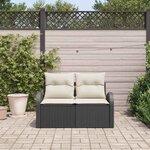 vidaXL Canapé de jardin Noir 124 x 62 x 69cm polyrotin
