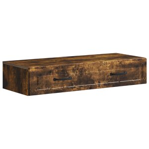 vidaXL Table d'appoint murale Chêne fumé 87 5 x 34 5 x 17 cm
