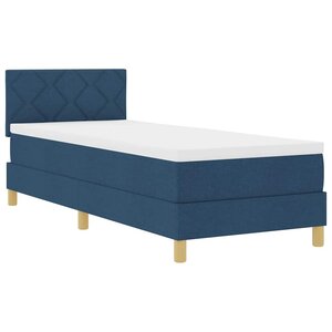 vidaXL Lit boxspring avec matelas avec matelas Bleu 80 x 200 cm tissu