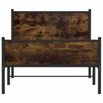 vidaXL Cadre de lit en métal sans matelas chêne fumé 107x203 cm