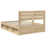 vidaXL Cadre de lit Chêne Sonoma 150 x 200 cm Pin massif