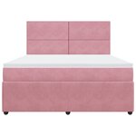 vidaXL Sommier à lattes de lit avec matelas Rose 180x200 cm Velours