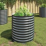 vidaXL Lit surélevé de jardin 80x80x81 cm Acier galvanisé Gris