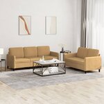 vidaXL Ensemble de canapés 2 Pièces marron velours