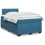 vidaXL Sommier à lattes de lit et matelas Bleu foncé 120x200cm Velours
