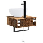 vidaXL Basin de lavage mural Bois ancien 40 x 41 x 40 5 cm