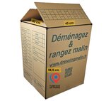 Kit de Déménagement Verres et Assiettes  2 Cartons 114L double épaisseur  Séparateurs pour 75 Verres et 24 Assiettes  45 x 45 x 56 5 cm avec intercalaires