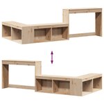vidaXL Table de chevet avec bureau 222x107x75 cm bois de pin massif