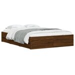 vidaXL Cadre de lit avec tiroirs sans matelas chêne marron 135x190 cm