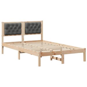 vidaXL Cadre de lit Gris foncé 135 x 190 cm Pin massif