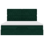 vidaXL Cadre de lit ottoman avec matelas vert foncé 160x200 cm velours