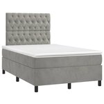 vidaXL Sommier à lattes de lit avec matelas LED gris clair 120x190 cm