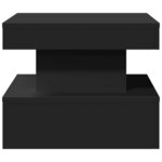 vidaXL Table basse avec lumières LED noir 50x50x40 cm